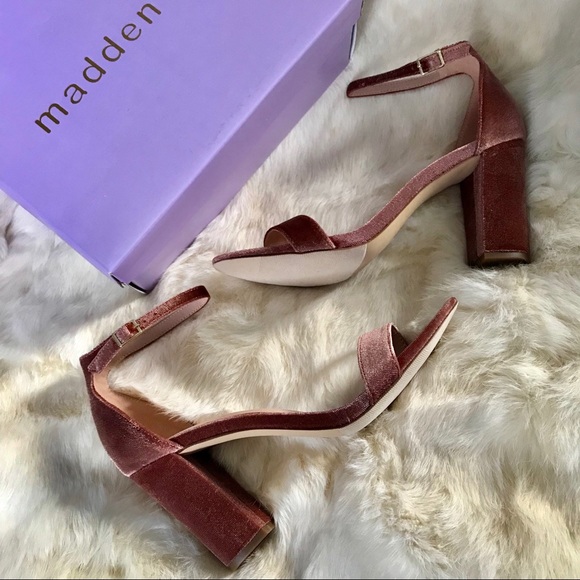 Madden Girl Shoes - New Madden Girl Beella Blush Velvet Heels Sz 9